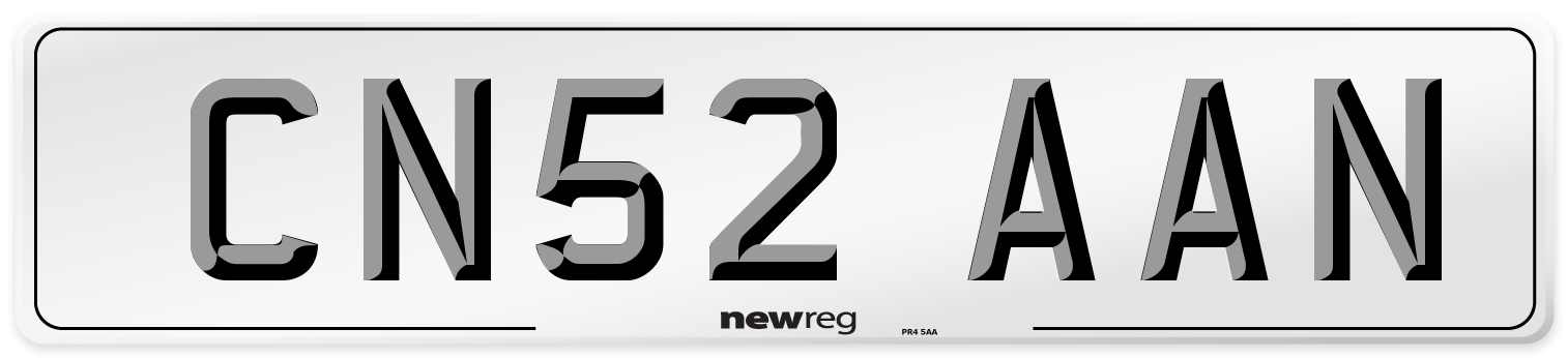 CN52 AAN Number Plate from New Reg